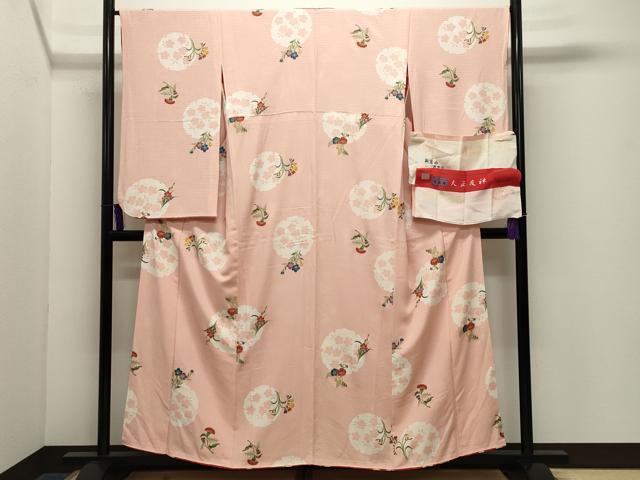 平和屋着物●岡重謹製　OKAJIMA　小振袖　二尺袖　紫織庵　大正友禅　雪輪花文　金彩　反端付き　正絹　逸品　CABG4670gh