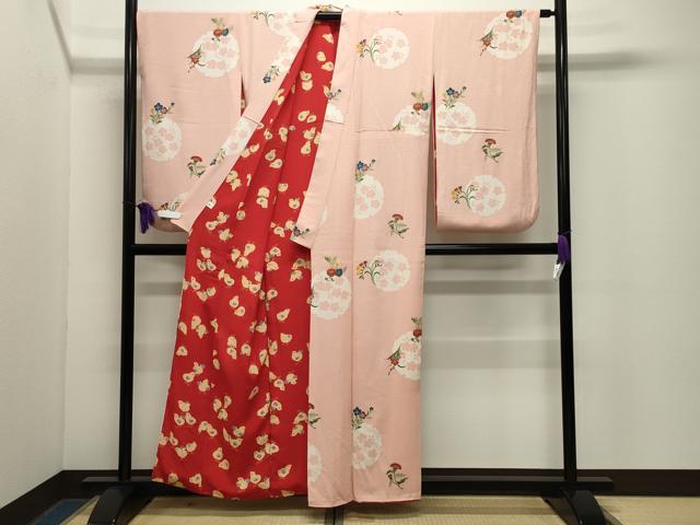 平和屋着物●岡重謹製　OKAJIMA　小振袖　二尺袖　紫織庵　大正友禅　雪輪花文　金彩　反端付き　正絹　逸品　CABG4670gh