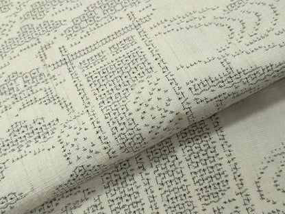 平和屋着物●結城紬　100亀甲　雲重ね風景文　正絹　逸品　CABG4671gh