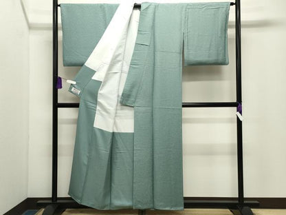 平和屋着物●上質な色無地　南天地紋　薄青色　やまと誂製　正絹　逸品　未使用　CABG4673gh