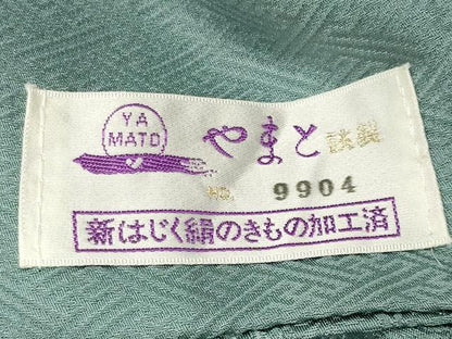 平和屋着物●上質な色無地　南天地紋　薄青色　やまと誂製　正絹　逸品　未使用　CABG4673gh