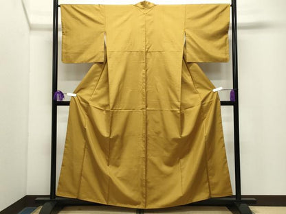 平和屋着物●本場染大島紬　金色　正絹　逸品　CABG4677gh