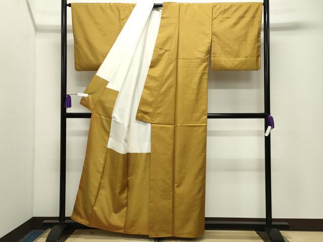 平和屋着物●本場染大島紬　金色　正絹　逸品　CABG4677gh