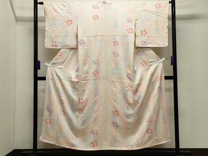 平和屋着物●上質な小紋　総絞り　舞花文　正絹　逸品　CABG4679gh