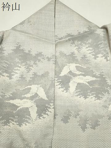平和屋着物●本場大島紬　白大島　名匠たかし　9マルキ　飛鶴草木文　証紙付き　正絹　逸品　CABG4681gh
