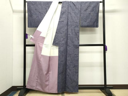 平和屋着物●本場結城玉紬　結織苑　80亀甲　舞蝶文　ゆうか株式会社謹製　証紙・保証書付き　正絹　逸品　CABG4684gh