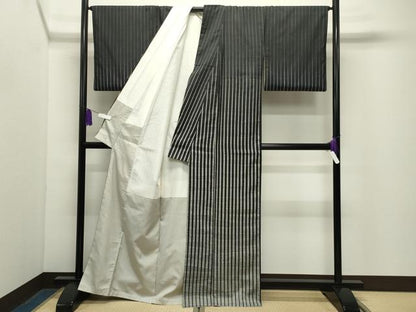 平和屋着物●本場縞大島紬　訪問着　吉祥間道　正絹　逸品　CABG4685gh