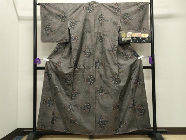 平和屋着物●都喜ヱ門　本場大島紬　9マルキ　泥染め　古典を綴る　藤絹織物謹製　証紙付き　正絹　逸品　未使用　CABG4688gh