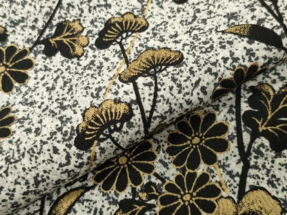 平和屋着物●訪問着　作家物　草花文　たたき染め　金彩　正絹　逸品　CABG4697gh