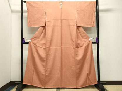 平和屋着物●上質な色無地　吉祥地紋　ときがら茶色　正絹　逸品　未使用　CABG4706gh