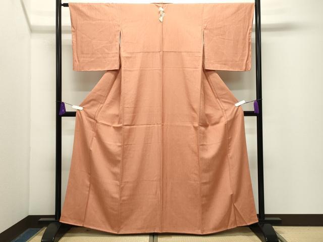 平和屋着物●上質な色無地　吉祥地紋　ときがら茶色　正絹　逸品　未使用　CABG4706gh