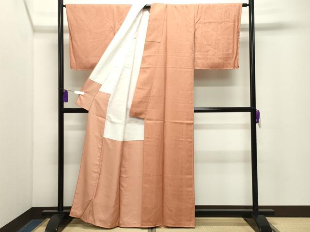 平和屋着物●上質な色無地　吉祥地紋　ときがら茶色　正絹　逸品　未使用　CABG4706gh