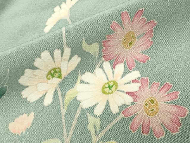 平和屋着物●本加賀友禅作家　西村央　訪問着　枝花文　暈し染め　正絹　逸品　CABG4707gh