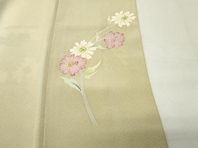 平和屋着物●本加賀友禅作家　西村央　訪問着　枝花文　暈し染め　正絹　逸品　CABG4707gh