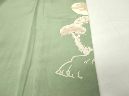 平和屋着物●豪華色留袖　駒刺繍　貝合わせ梅松文　暈し染め　金彩　正絹　逸品　CABG4711gh