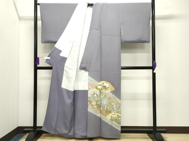 平和屋着物●十日町友禅作家　阿部佳雪　色留袖　地紙千鳥花文　暈し染め　金彩　正絹　逸品　CABG4712gh