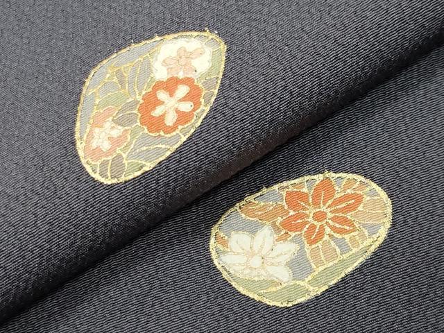 平和屋着物●上質な小紋　貝合わせ花文　金彩　正絹　逸品　CABG4713gh