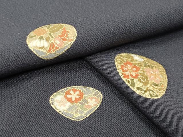 平和屋着物●上質な小紋　貝合わせ花文　金彩　正絹　逸品　CABG4713gh