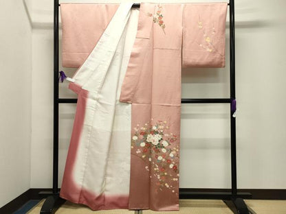 平和屋着物●訪問着　枝花文　金銀彩　正絹　逸品　CABG4714gh