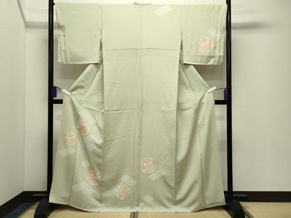 平和屋着物●訪問着　駒刺繍　菱花丸文　金彩　正絹　逸品　CABG4715gh