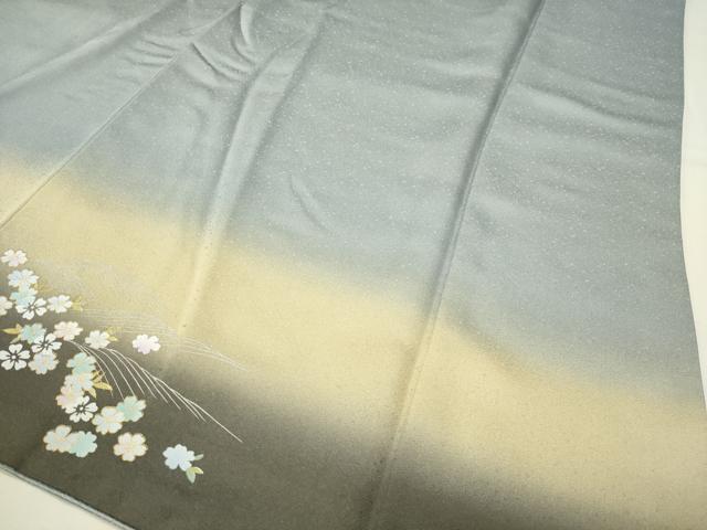 平和屋着物●訪問着　立波草花文　暈し染め　金彩　正絹　逸品　CABG4716gh