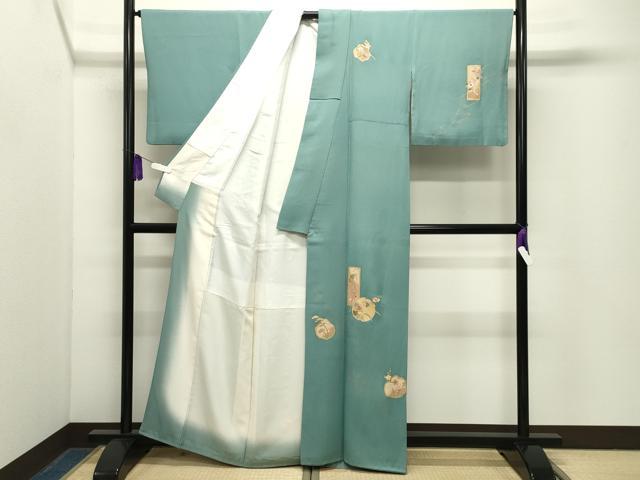 平和屋着物●訪問着　竹屋町刺繍　短冊花文　金彩　正絹　逸品　CABG4718gh
