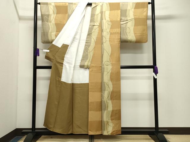 平和屋着物●上質な小紋　吉祥間道　正絹　逸品　CABG4720gh