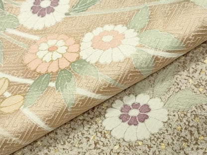 平和屋着物●訪問着　駒刺繍　枝花文　暈し染め　金彩　正絹　逸品　CABG4721gh