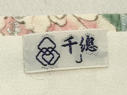 平和屋着物●創業460年・千總　小紋　草花文　銀彩　正絹　逸品　CABG4723gh