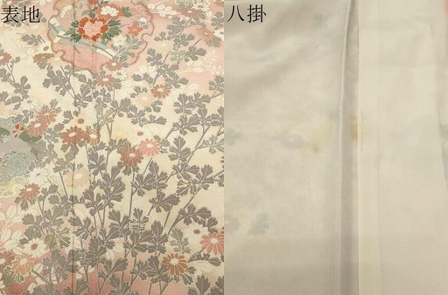平和屋着物●訪問着　雪輪草花文　暈し染め　金銀彩　正絹　逸品　CABG4730gh