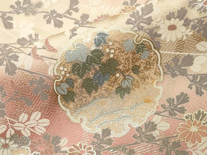 平和屋着物●訪問着　雪輪草花文　暈し染め　金銀彩　正絹　逸品　CABG4730gh