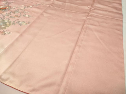 平和屋着物●訪問着　雪輪草花文　暈し染め　金銀彩　正絹　逸品　CABG4730gh