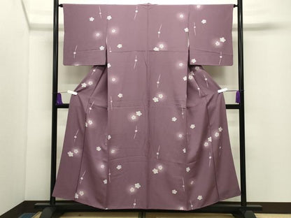 平和屋着物●上質な小紋　舞梅文　蛍暈し　正絹　逸品　CABG4732gh