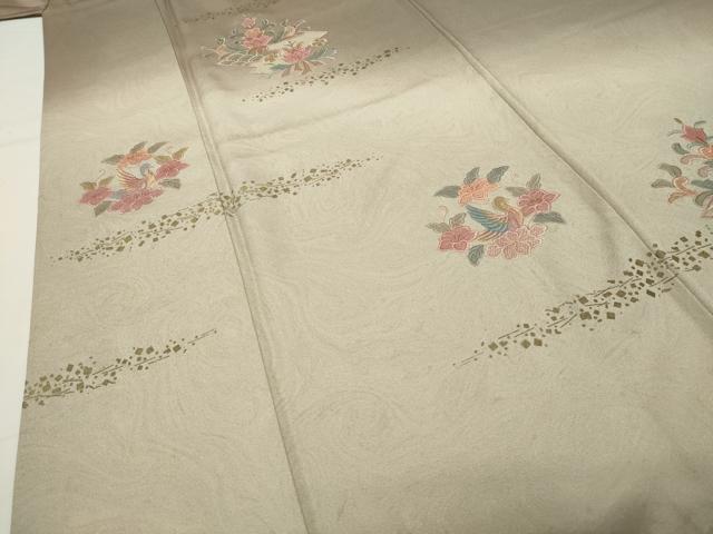 平和屋着物●中国三大刺繍　スワトウ刺繍　訪問着　花鳥文　暈し染め　金彩　正絹　逸品　CABG4734gh