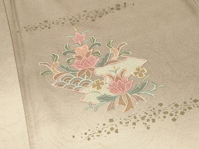 平和屋着物●中国三大刺繍　スワトウ刺繍　訪問着　花鳥文　暈し染め　金彩　正絹　逸品　CABG4734gh