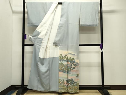 平和屋着物●豪華色留袖　手描き　風景文　暈し染め　金彩　正絹　逸品　CABG4736gh