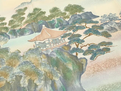 平和屋着物●豪華色留袖　手描き　風景文　暈し染め　金彩　正絹　逸品　CABG4736gh