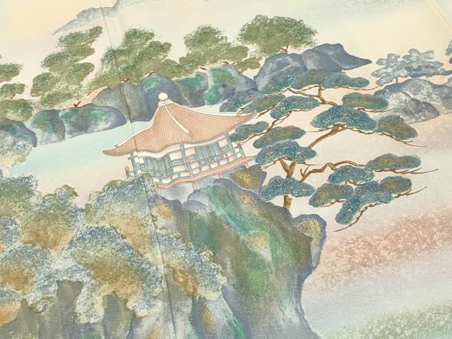 平和屋着物●豪華色留袖　手描き　風景文　暈し染め　金彩　正絹　逸品　CABG4736gh