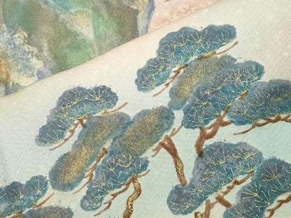 平和屋着物●豪華色留袖　手描き　風景文　暈し染め　金彩　正絹　逸品　CABG4736gh