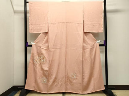 平和屋着物●中国三大刺繍　相良刺繍　訪問着　鳳凰花丸文　金彩　正絹　逸品　未使用　CABG4741gh