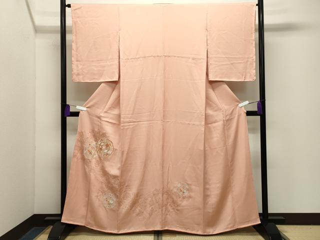 平和屋着物●中国三大刺繍　相良刺繍　訪問着　鳳凰花丸文　金彩　正絹　逸品　未使用　CABG4741gh