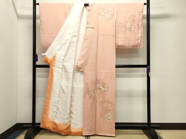 平和屋着物●中国三大刺繍　相良刺繍　訪問着　鳳凰花丸文　金彩　正絹　逸品　未使用　CABG4741gh