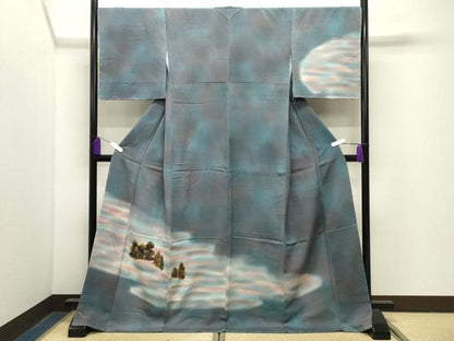 平和屋着物●虹色創家　本郷大田子　訪問着　草木文　暈し染め　金彩　ロング丈　正絹　逸品　未使用　CABG4750gh