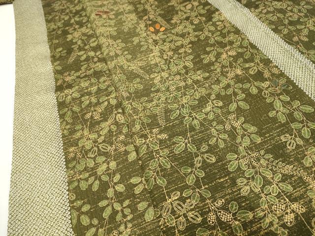 平和屋着物●訪問着　片身替わり　駒刺繍　萩文　金彩　正絹　逸品　CABG4752gh