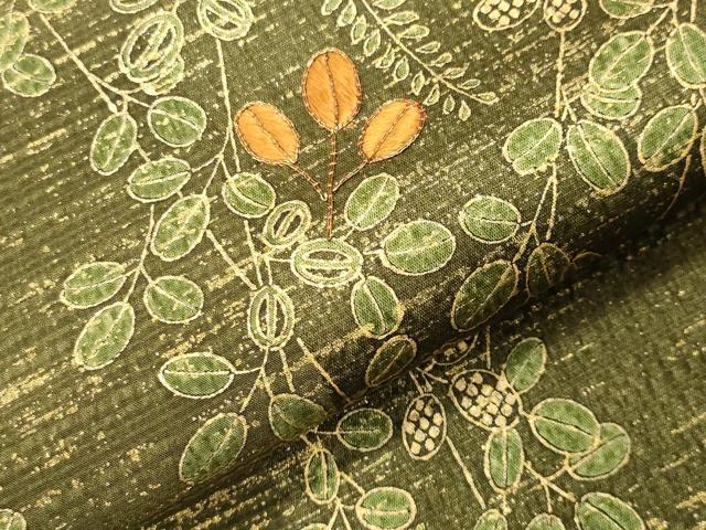平和屋着物●訪問着　片身替わり　駒刺繍　萩文　金彩　正絹　逸品　CABG4752gh