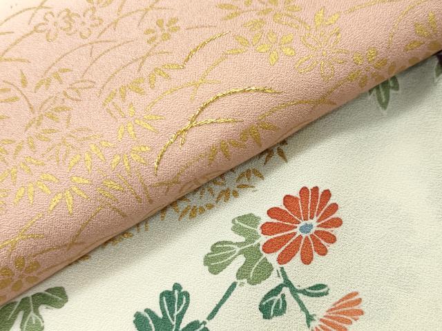 平和屋着物●訪問着　刺繍　花唐草文　暈し染め　金彩　正絹　逸品　未使用　CABG4755gh