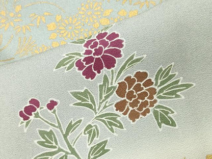 平和屋着物●訪問着　刺繍　花唐草文　暈し染め　金彩　正絹　逸品　未使用　CABG4755gh