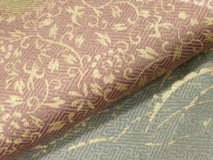 平和屋着物●訪問着　駒刺繍　絞り　雲重ね花唐草文　金彩　正絹　逸品　CABG4756gh