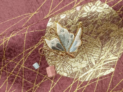 平和屋着物●訪問着　駒刺繍　花瓶花蝶文　暈し染め　金彩　正絹　逸品　CABG4763gh