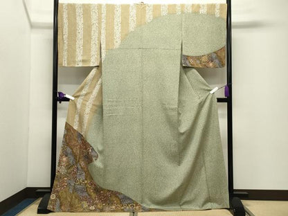 平和屋着物●訪問着　花唐草文　暈し染め　正絹　逸品　未使用　CABG4768gh